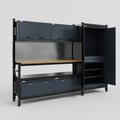 M21 Modular Work Bench - H2100mm x W2880mm | MDF WBT | Dark Grey