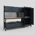 M21 Modular Work Bench - H2100mm x W2880mm | MDF WBT | Dark Grey