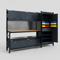 M21 Modular Work Bench - H2100mm x W2880mm | MDF WBT | Dark Grey
