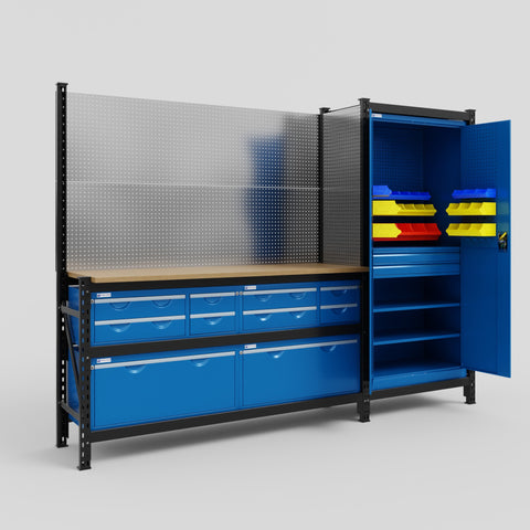 M21 Modular Work Bench - H2100mm x W2880mm | MDF WBT | Blue