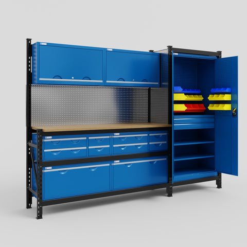 M21 Modular Work Bench - H2100mm x W2880mm | MDF WBT | Blue