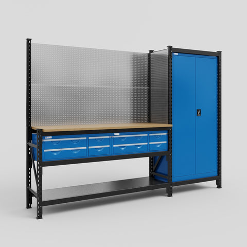 M21 Modular Work Bench - H2100mm x W2880mm | MDF WBT | Blue
