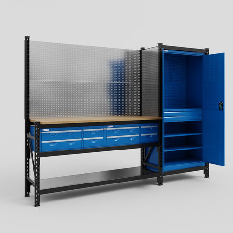 M21 Modular Work Bench - H2100mm x W2880mm | MDF WBT | Blue