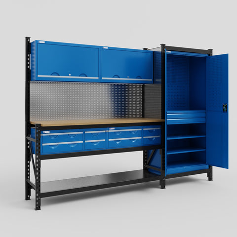 M21 Modular Work Bench - H2100mm x W2880mm | MDF WBT | Blue
