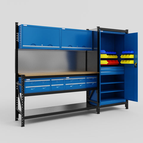M21 Modular Work Bench - H2100mm x W2880mm | MDF WBT | Blue