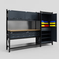 M21 Modular Work Bench - H2100mm x W2880mm | MDF WBT | Dark Grey