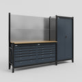 M21 Modular Work Bench - H2100mm x W2880mm | MDF WBT | Dark Grey