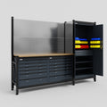 M21 Modular Work Bench - H2100mm x W2880mm | MDF WBT | Dark Grey