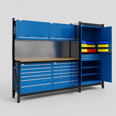 M21 Modular Work Bench - H2100mm x W2880mm | MDF WBT | Blue