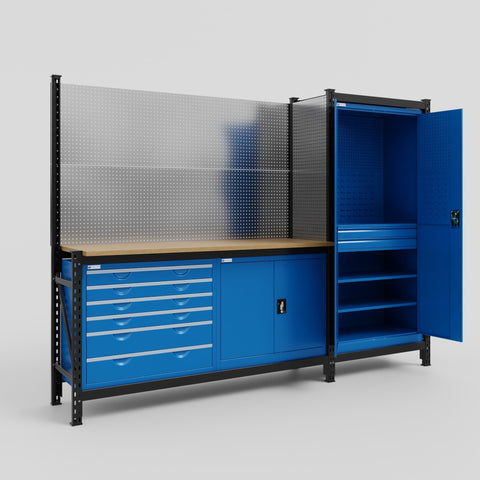 M21-2 Modular Work Bench - H2100mm x W2880mm | MDF WBT | Blue