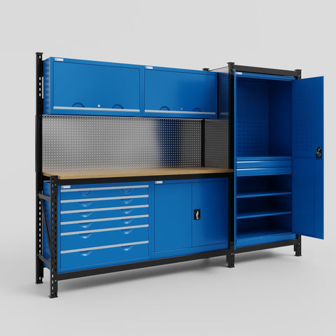 M21-2 Modular Work Bench - H2100mm x W2880mm | MDF WBT | Blue