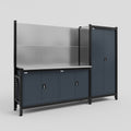 M21 Modular Work Bench - H2100mm x W2880mm | Stainless WBT | Dark Grey
