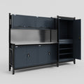 M21 Modular Work Bench - H2100mm x W2880mm | Stainless WBT | Dark Grey
