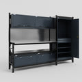 M21 Modular Work Bench - H2100mm x W2880mm | Stainless WBT | Dark Grey