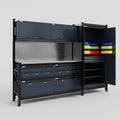 M21 Modular Work Bench - H2100mm x W2880mm | Stainless WBT | Dark Grey
