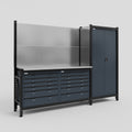 M21 Modular Work Bench - H2100mm x W2880mm | Stainless WBT | Dark Grey