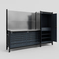M21 Modular Work Bench - H2100mm x W2880mm | Stainless WBT | Dark Grey
