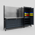 M21 Modular Work Bench - H2100mm x W2880mm | Stainless WBT | Dark Grey