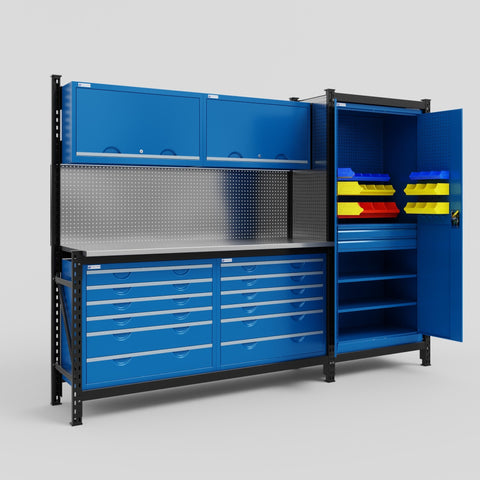M21-2 Modular Work Bench with Overheads - H2100mm x W2880mm