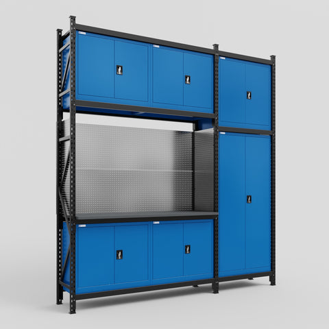 M21 Modular Work Bench - H3100mm x W2880mm | Laminate WBT | Blue