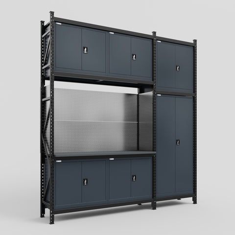 M21 Modular Work Bench - H3100mm x W2880mm | Laminate WBT | Dark Grey