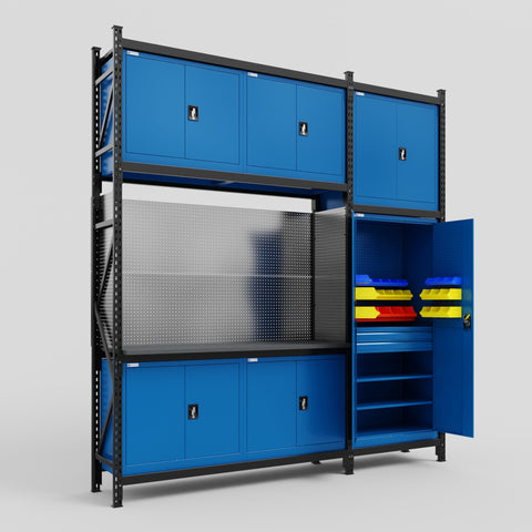 M21 Modular Work Bench - H3100mm x W2880mm | Laminate WBT | Blue