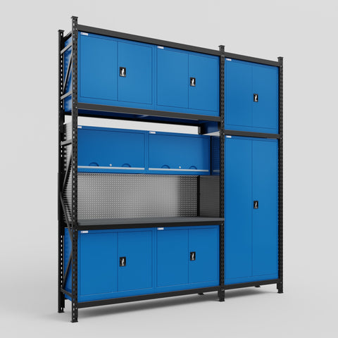 M21 Modular Work Bench - H3100mm x W2880mm | Laminate WBT | Blue