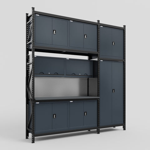 M21 Modular Work Bench - H3100mm x W2880mm | Laminate WBT | Dark Grey