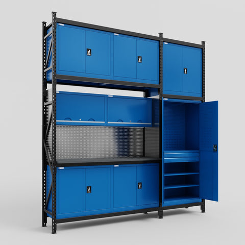 M21 Modular Work Bench - H3100mm x W2880mm | Laminate WBT | Blue