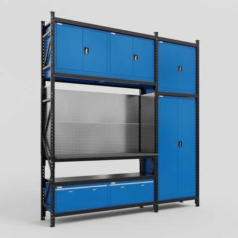 M21 Modular Work Bench - H3100mm x W2880mm | Laminate WBT | Blue