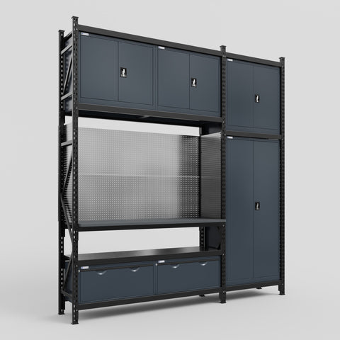 M21 Modular Work Bench - H3100mm x W2880mm | Laminate WBT | Dark Grey