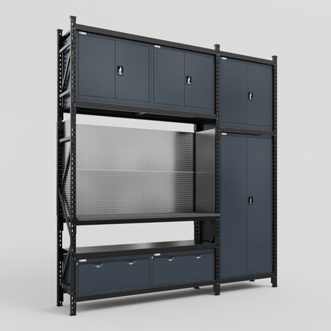 M21 Modular Work Bench - H3100mm x W2880mm | Laminate WBT | Dark Grey