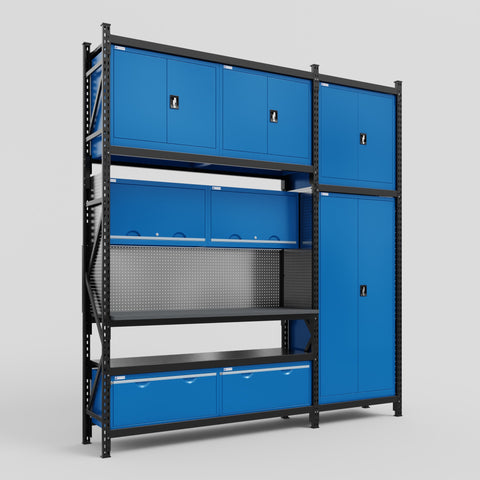M21 Modular Work Bench - H3100mm x W2880mm | Laminate WBT | Blue
