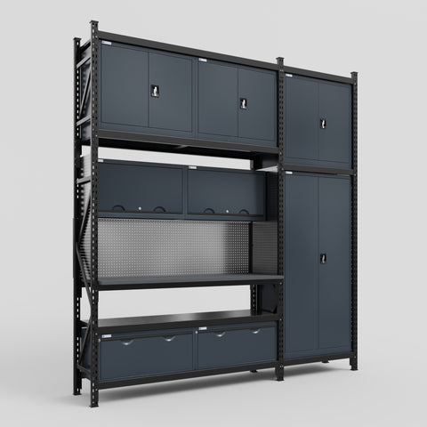 M21 Modular Work Bench - H3100mm x W2880mm | Laminate WBT | Dark Grey