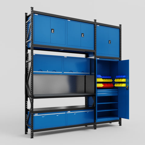M21 Modular Work Bench - H3100mm x W2880mm | Laminate WBT | Blue