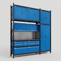 M21 Modular Work Bench - H3100mm x W2880mm | Laminate WBT | Blue