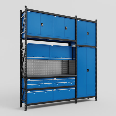 M21 Modular Work Bench - H3100mm x W2880mm | Laminate WBT | Blue