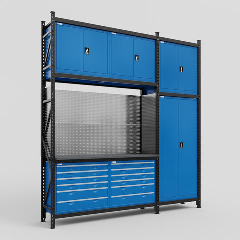 M21 Modular Work Bench - H3100mm x W2880mm | Laminate WBT | Blue