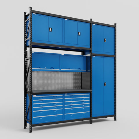 M21 Modular Work Bench - H3100mm x W2880mm | Laminate WBT | Blue