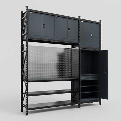 M21 Modular Work Bench - H3100mm x W2880mm | Laminate WBT | Dark Grey