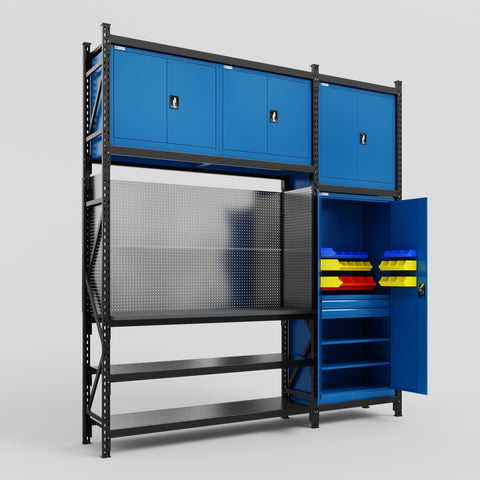 M21 Modular Work Bench - H3100mm x W2880mm | Laminate WBT | Blue