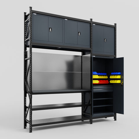 M21 Modular Work Bench - H3100mm x W2880mm | Laminate WBT | Dark Grey