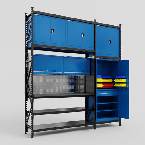M21 Modular Work Bench - H3100mm x W2880mm | Laminate WBT | Blue