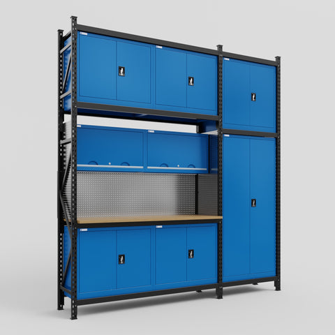 M21 Modular Work Bench - H3100mm x W2880mm | MDF WBT | Blue