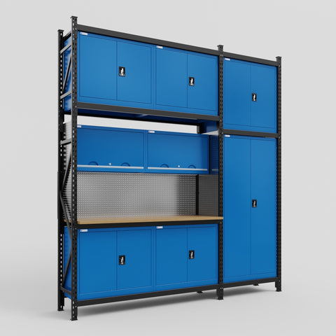 M21 Modular Work Bench - H3100mm x W2880mm | MDF WBT | Blue