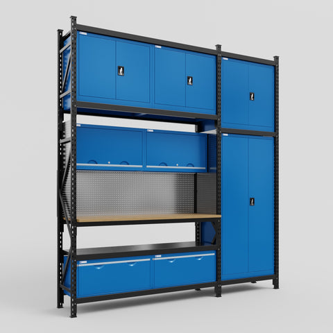 M21 Modular Work Bench - H3100mm x W2880mm | MDF WBT | Blue