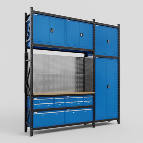 M21 Modular Work Bench - H3100mm x W2880mm | MDF WBT | Blue