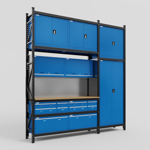 M21 Modular Work Bench - H3100mm x W2880mm | MDF WBT | Blue