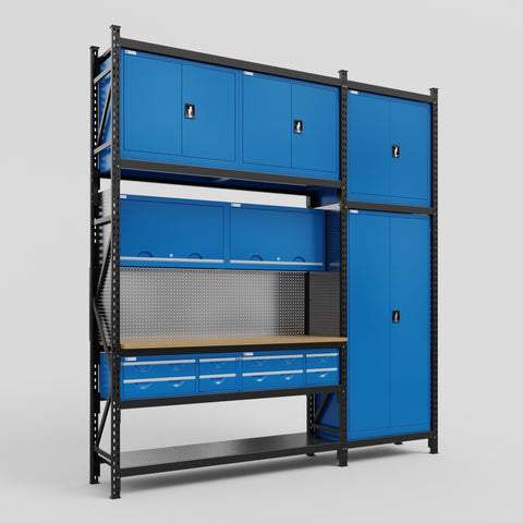 M21 Modular Work Bench - H3100mm x W2880mm | MDF WBT | Blue