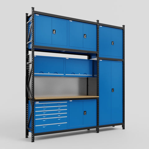 M21-3C Modular Work Bench - H3100mm x W2880mm | MDF WBT | Blue